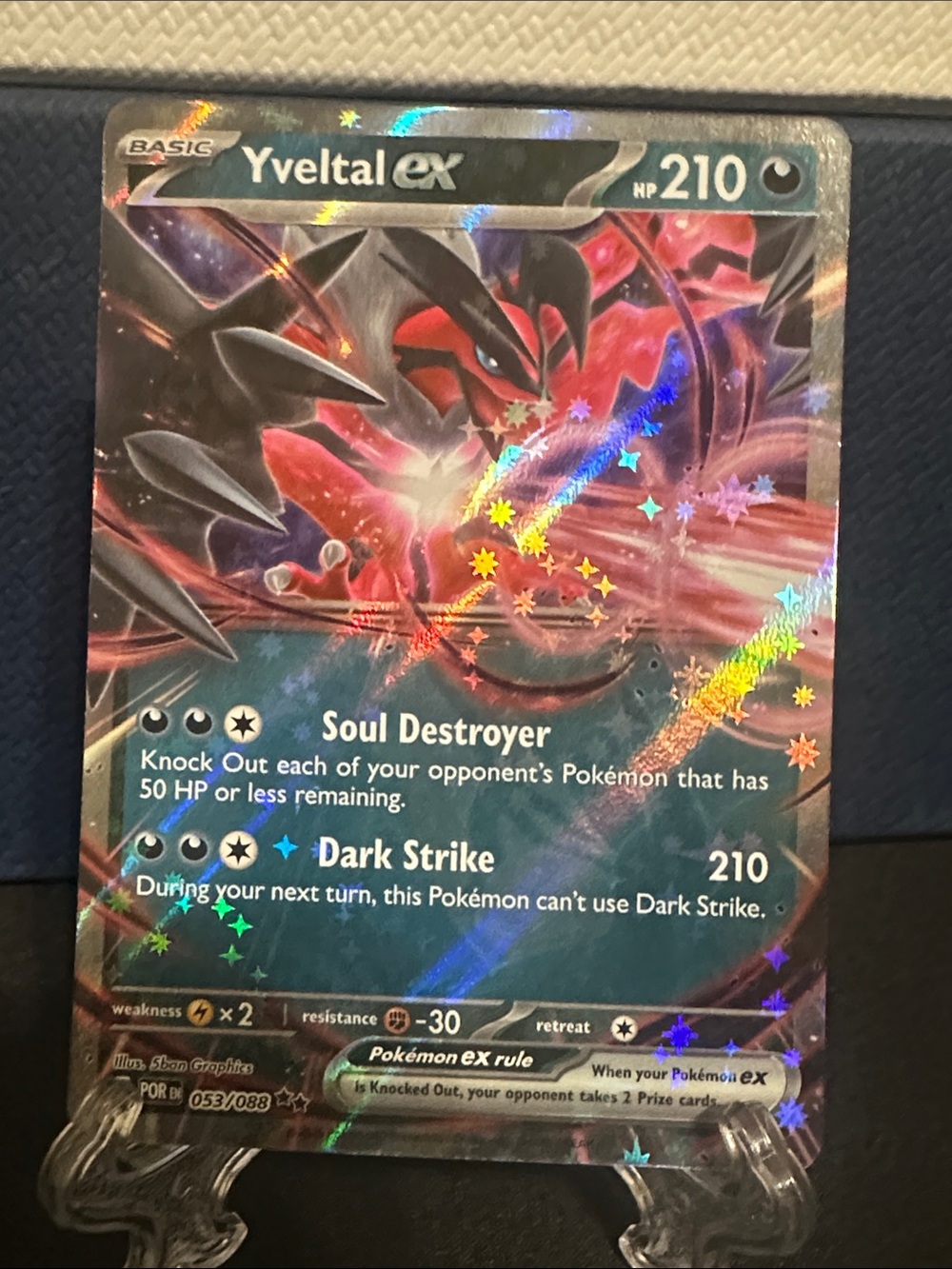 Pokemon Yveltal EX Holo Foil Black Red Card
